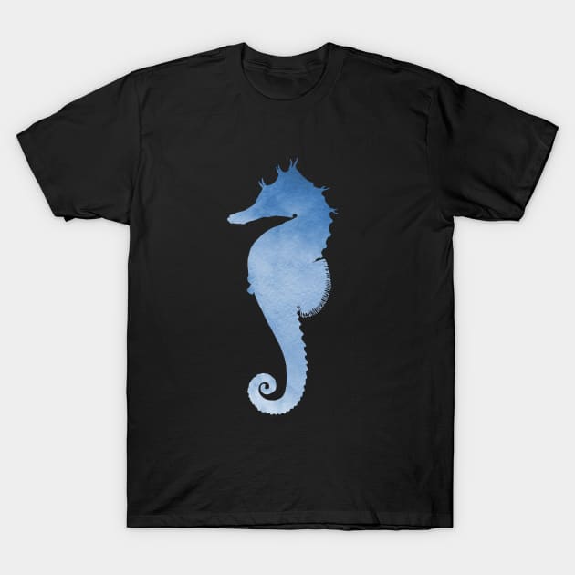 Blue Seahorse T-Shirt by TheJollyMarten